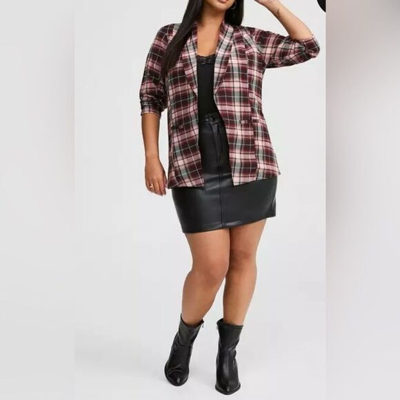 Torrid Plaid Blazer Vintage inspired, Punk, Grunge, Y2K, And trendy 3X NWT - Picture 5 of 13